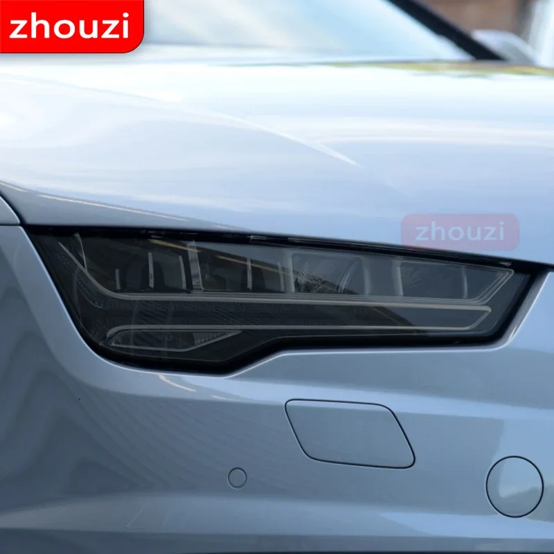 

For Audi A7 S7 RS7 4K 4G 2015-On Car Headlight Tint Black Protective Film Protection Transparent TPU Sticker 2 Pcs Accessories