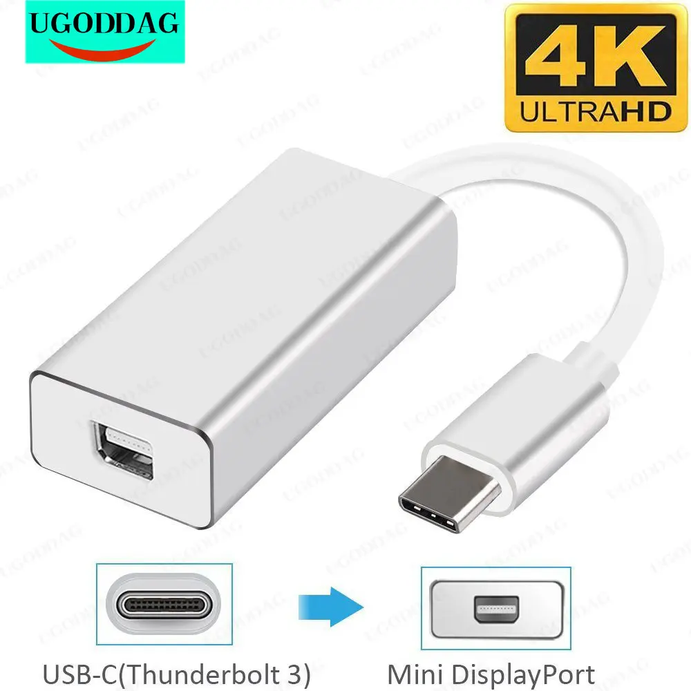 4K USB C na Mini DP 60Hz USB 3.1 typ C na Mini Port wyświetlacza Adapter Thunderbolt 3 na Mini DP konwerter dla MacBook Pro