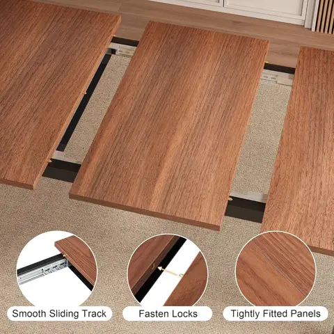 Modernt 63-tums utdragbart matbord för 4-6 personer, lämpligt för kök, matsal, kontor och vardagsrum 8 best sales expanderbart bord - №5