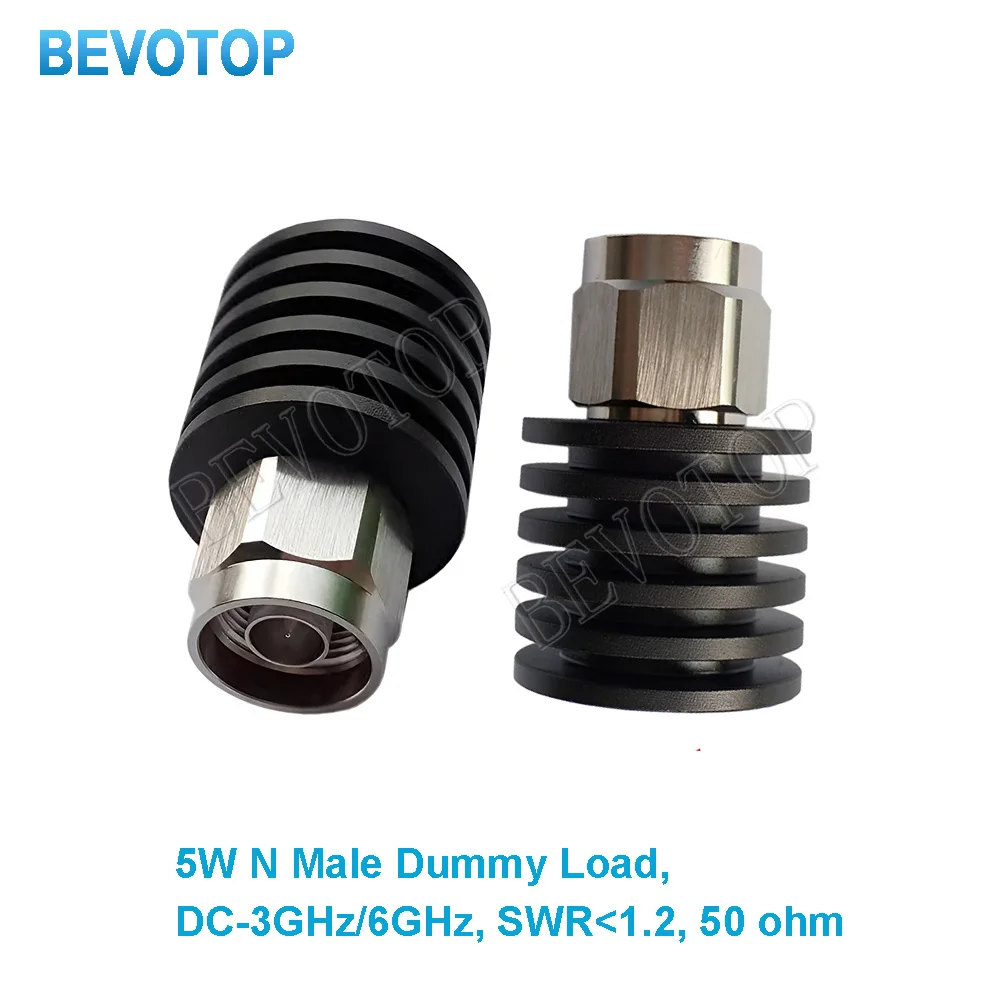 5W N Male Plug RF Coaxial Termination Dummy Load 3GHz 50ohm Nickel Plated RF Accessories BEVOTOP