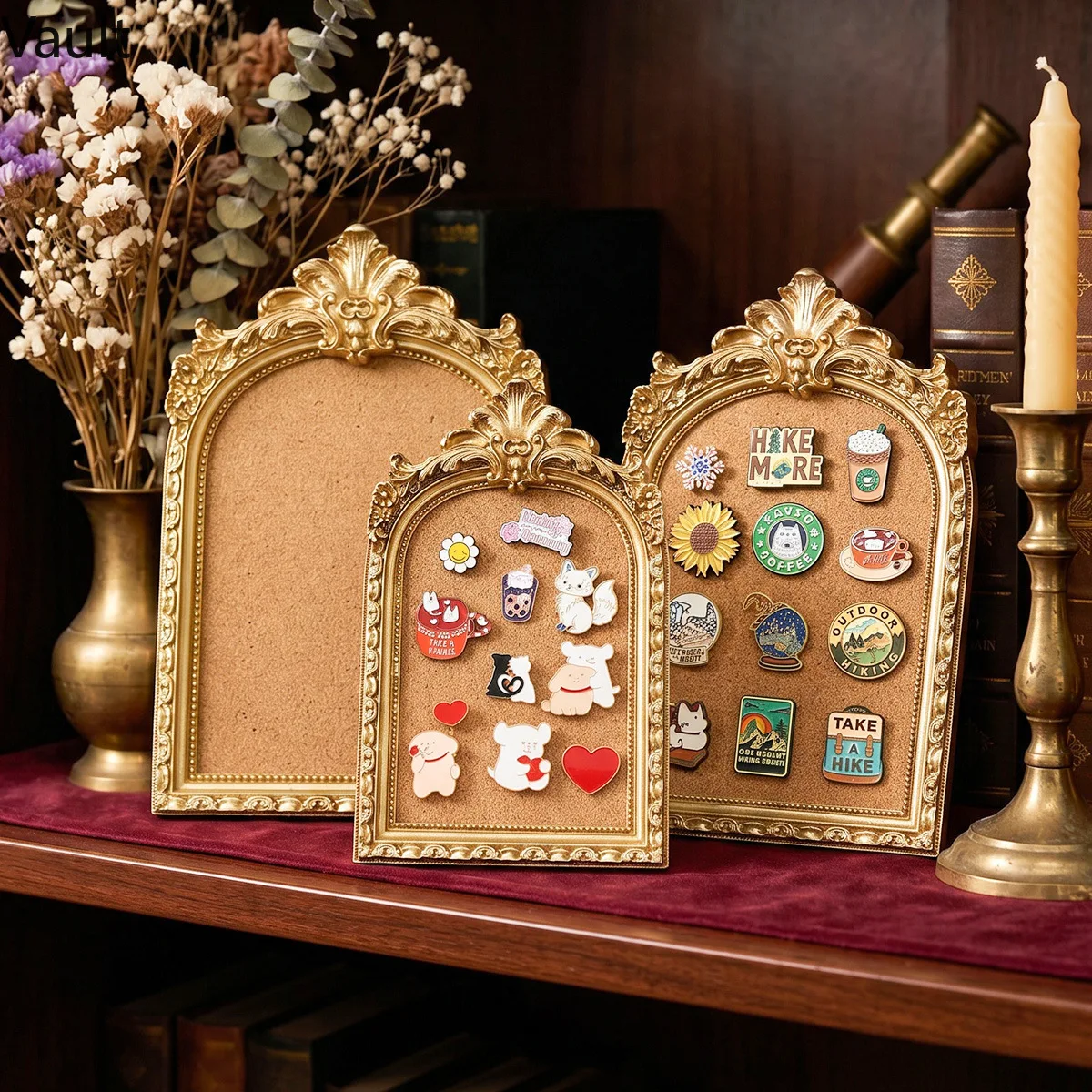 Crown Carved Jewelry Display Frame, Vintage Desktop Organizer Rack, Light Luxury Tabletop Decor Stand for Earring Ring