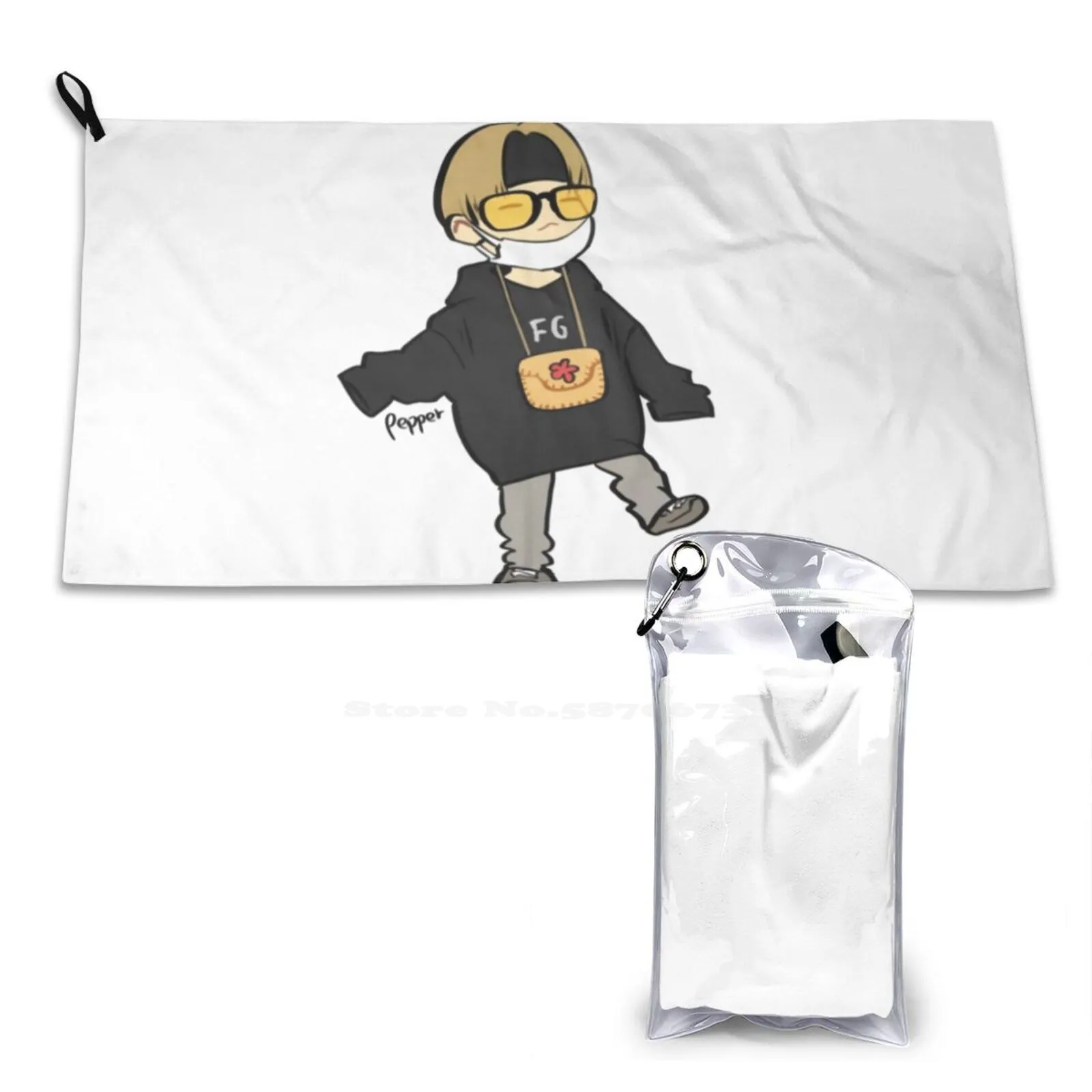 Yoongi On Bon Cute Chibi Art Washcloths Bathing Quick Dry Shower Towel Yoongi Bon Cute Chibi Fanart Suga Kpop