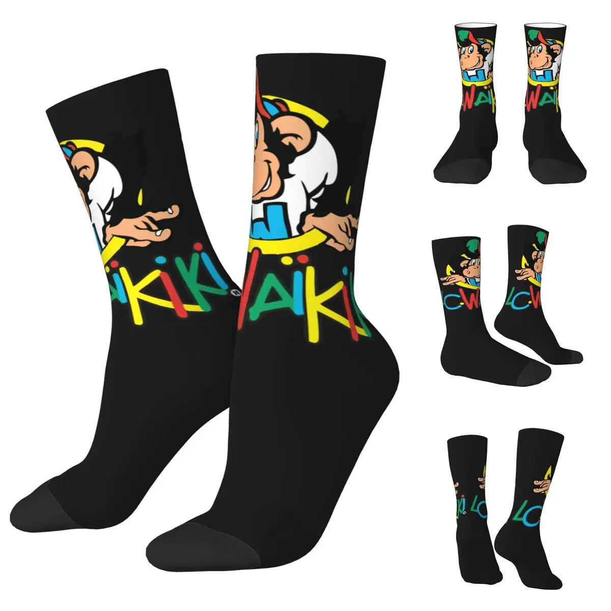 Lc Waikiki Monkey Essential Unisex Socks,Hiking 3D Print Happy Socks Street Style Crazy Sock