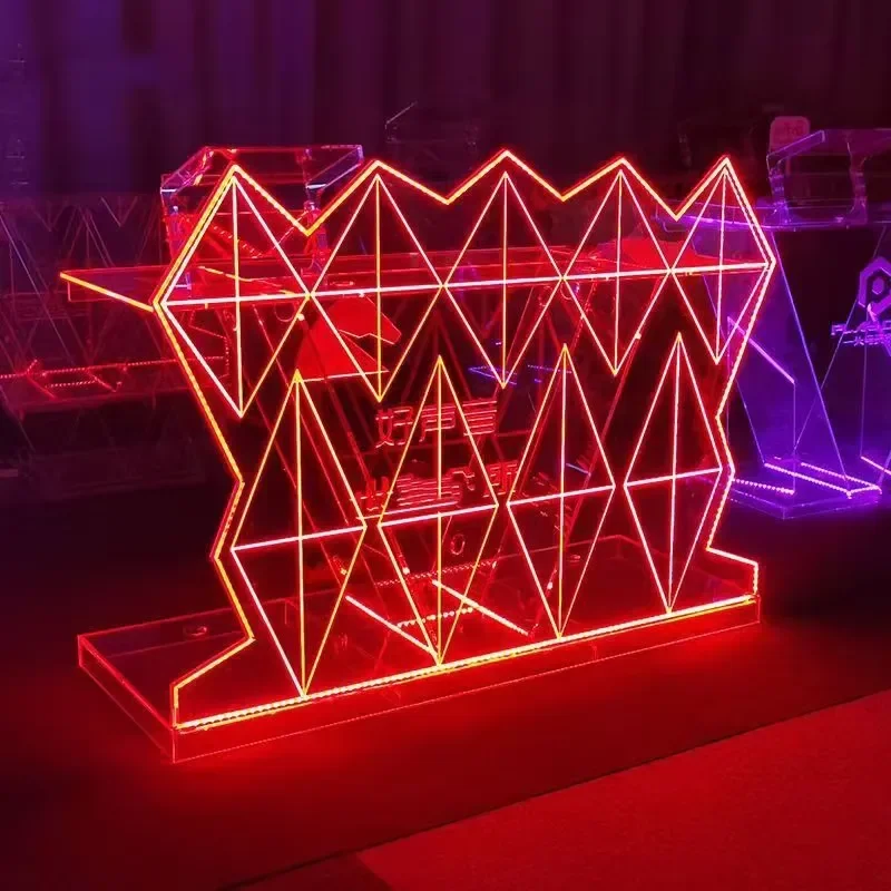 Customizable Transparent Acrylic DJ Table Modern LED Luminous Lecture Table with Bar for School or Hotel Use view 2