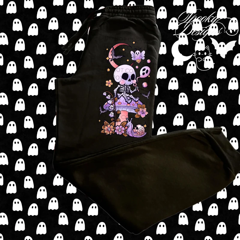 

2025 Autumn and Winter Garden Ghoul Sweatpants_ Pastel Goth Skeleton Joggers High-end Luxury Is for Both Men and Women Gym