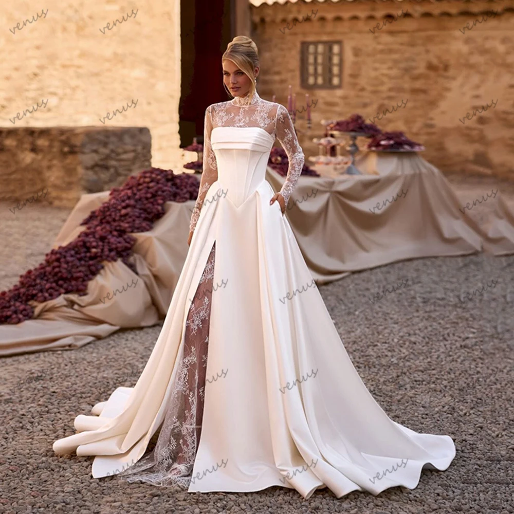 

Vintage Wedding Dresses Charming Bridal Gowns Satin Robes Lace Tiered Glamorous Floor Length Vestidos De Novia Customized 2026