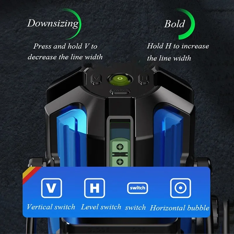 2/3/5 Line 3D Green Light 360 Slef-leveling Laser Level Horizontal and Vertical Crossline Super Powerful Green Beam Laser Level