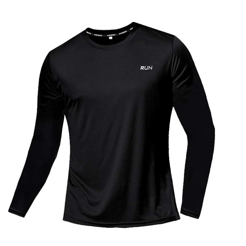 

Simple Solid Color Men's Long Sleeve T-shirt Outdoor Run Sports Tees Loose O-neck Fashion Cotton Tops Fall Comfortable Pullover
