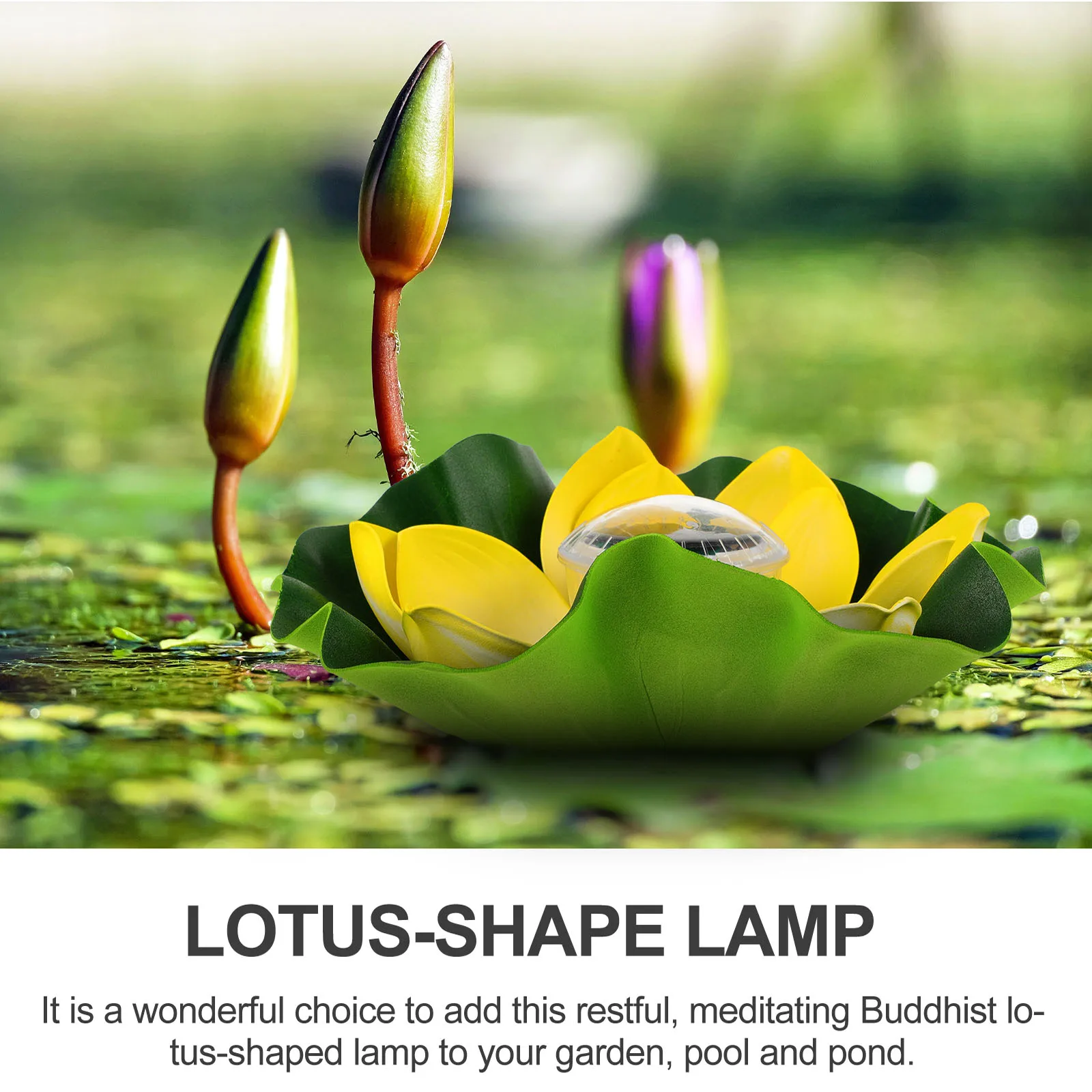 

Lotus shaped Solar Lotus Flower Lights PC Material Night Light Decor Lotus Flower Light Decor Garden Pond Pool L Adornment
