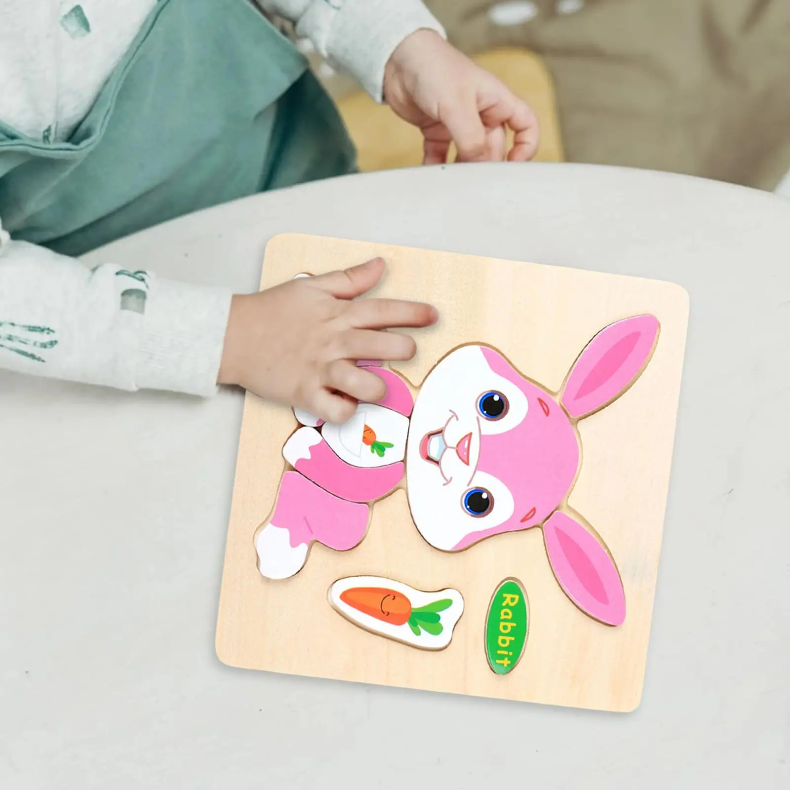 Cartoon Rabbit Puzzles Sensory Toy Shape Sorter Toy Animal Bunny Puzzle Board for Boys Girls Party Favors Birthday Travel Toy