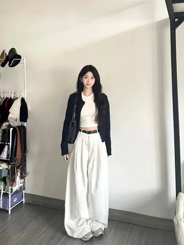 여성용 하이웨이스트 와이드 레그 화이트 청바지 – 루즈한 드레이프 스타일의 가을 패션 플러스사이즈 슬리밍 캐주얼 롱 팬츠