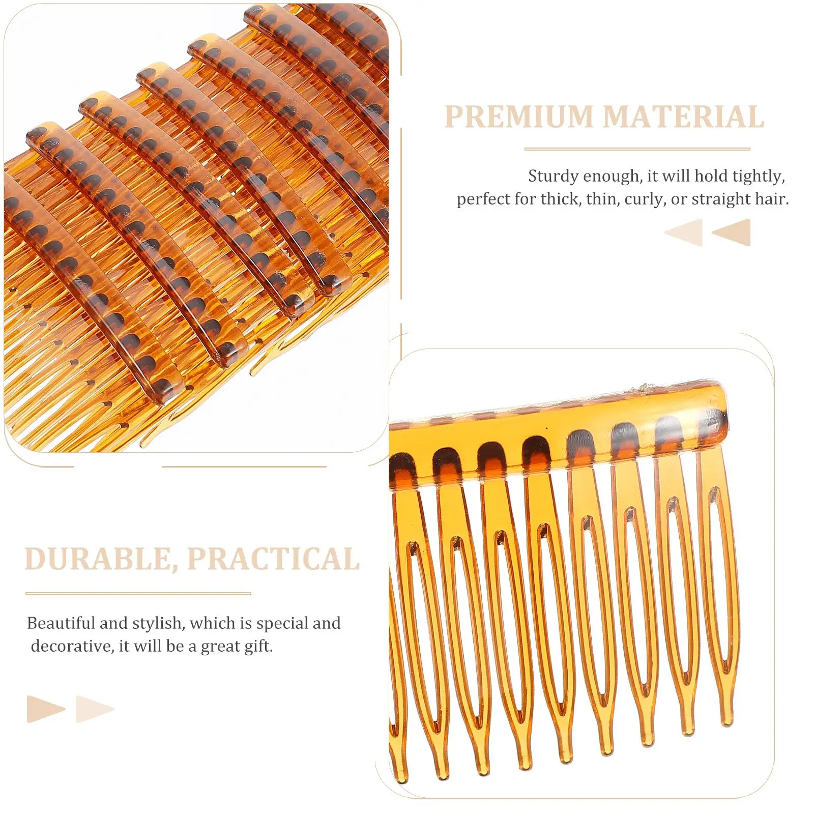 

50 Pcs Plastic Hair Combs Small Clips Fine Korean Coffee Combs Easy Scalp Wide Teeth Simple Design Firm Material Safe