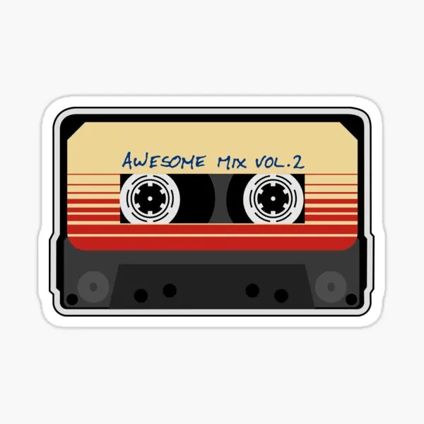 Awesome Mixtape Vol 2 Cassette Retro  5PCS Stickers for Room Art Living Room Window Background Print Decorations Luggage Funny