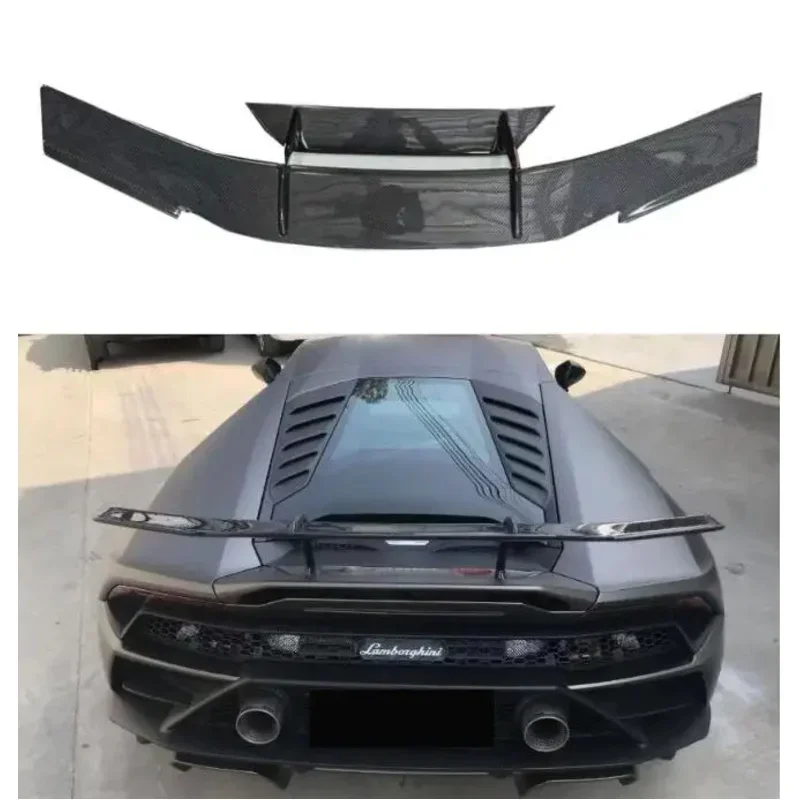 

For Lamborghini Huracan LP580 LP610 EV0 2014 - 2020 Real Forged Carbon Fiber Car Rear Wing Trunk Lip Spoiler