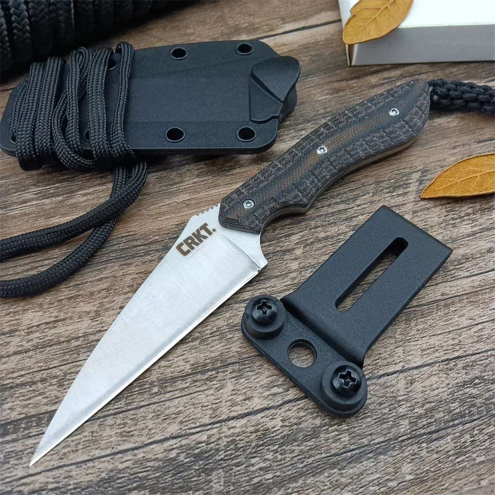 

Straight CR 2388 Tactical Self-defense EDC Pocket Knife 8Cr13Mov Blade G10 Handle Outdoor Hiking Hunting Knife with Kydex Sheath