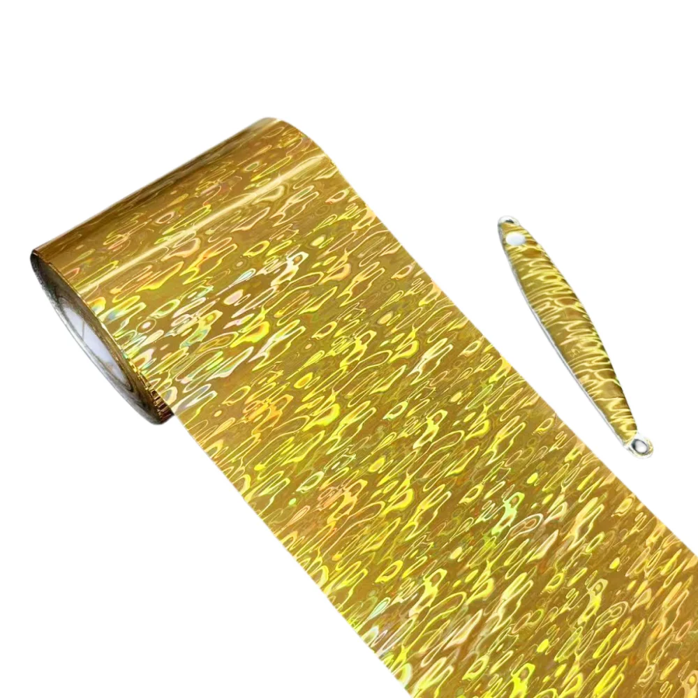 

2Meters Sample 8CM Wide Hologram Holographic Foil for Fishing Lure Hard Baits Foils Hot Stamping Film Golden Heat Transfer Lures