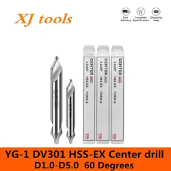 YG-1 DV3010 HSS-EX 60 Degrees Center Drill Type A Center Drill D1.0 D1.5 D2.0 D2.5 D3.0 D4.0 D5.0 Processing Stainless Steel .St