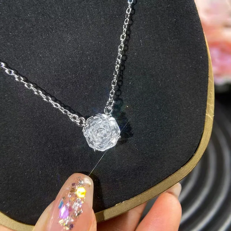 New 100% S925 silver 2.5-carat pendant for women's millennium cut exquisite collarbone chain wedding jewelry