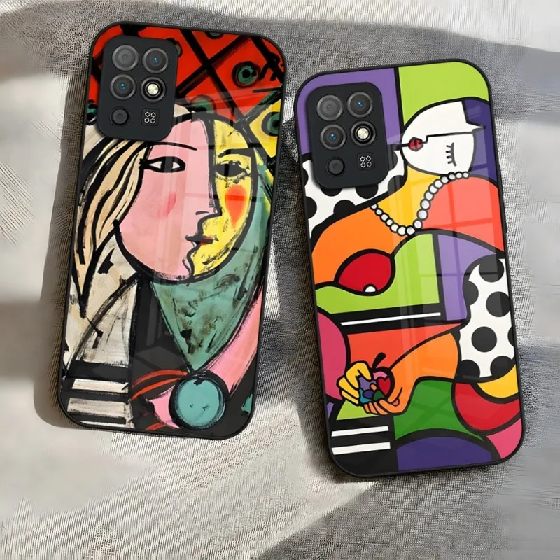 Picasso Abstract Art Painting Phone Case For Huawei P30 Lite P50 P20 P40 P10 P9 Smartp Z Mate 40 Honor 30 50 60 Pro Plus Glass