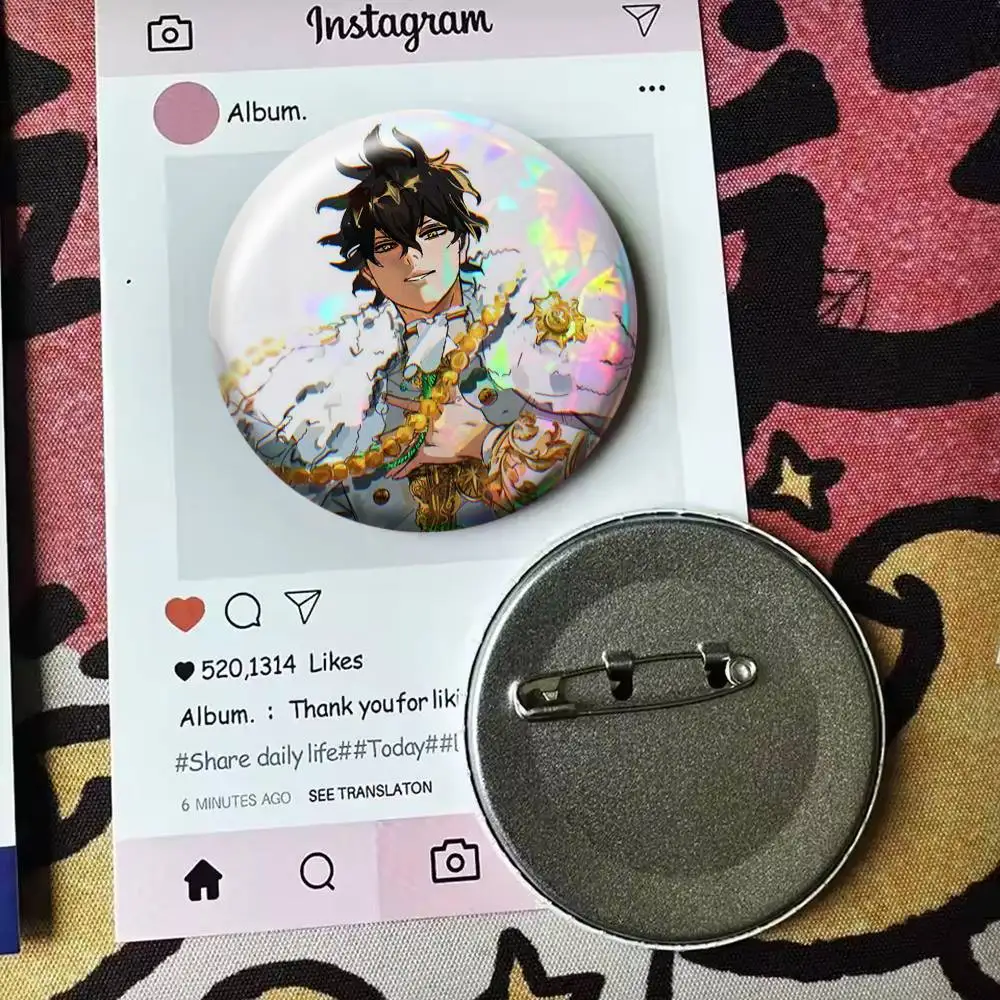 Yuno Grinbellor   Laser Badge Creative Pins Brooch for Bag Clothes Hat Decor Gifts Fans Collect