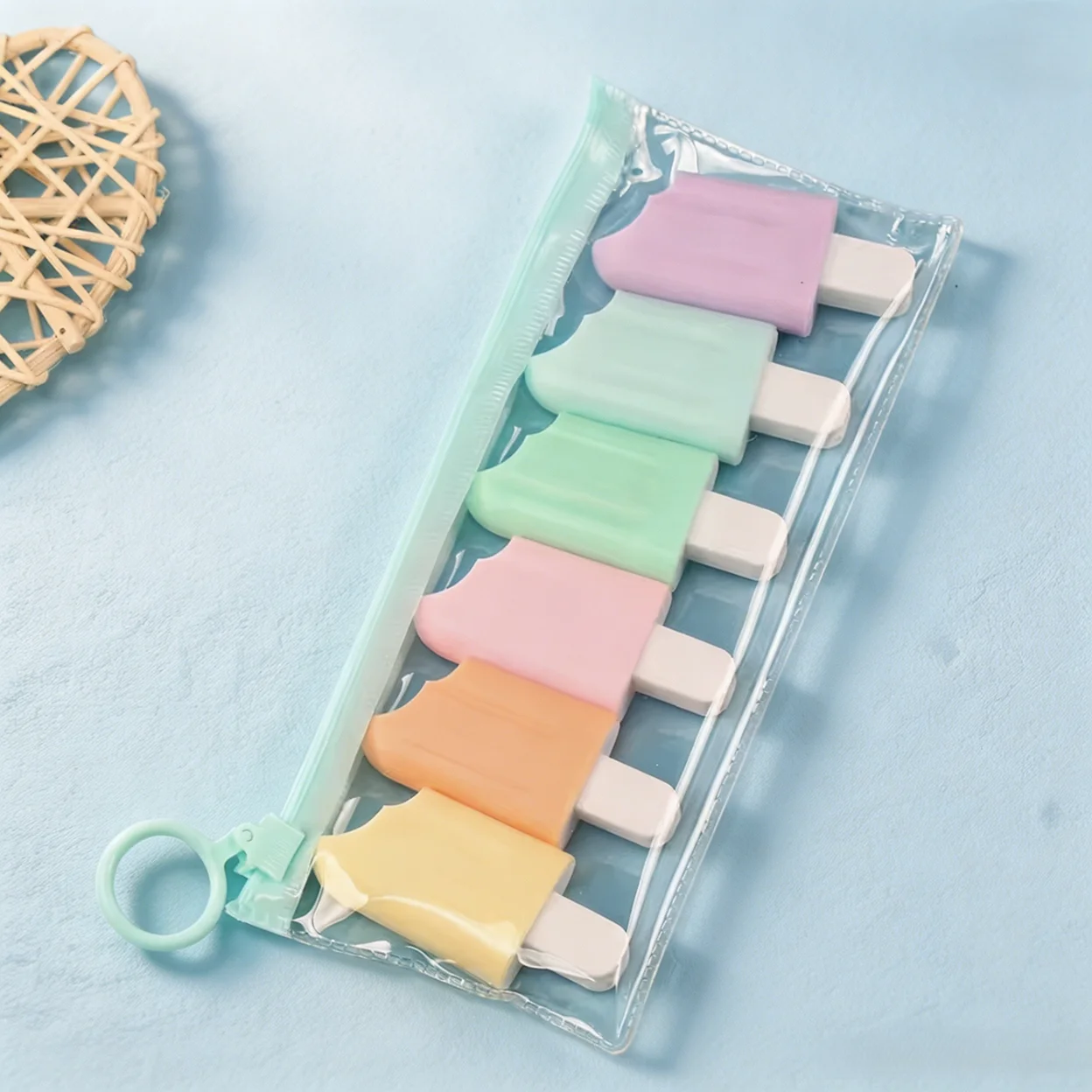 6pcs Ice Cream Highlighters Candy Colors - Smudge Resistant Marker Pens for Journaling Note Taking School Office Supplies