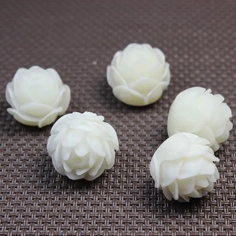 1Pcs 20mm Manual Carved Lotus Shape Loose Beads DIY Charm Jewelry Flower Spacer Beads