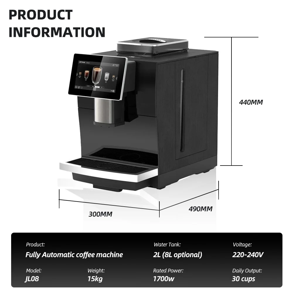 

High-quality commercial super automatic 20 bar intelligent espresso machine with grinder, suitable for home use