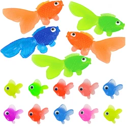 10PCS Kawaii Simulation Rubber Goldfish Baby Bath Water Play Games Toys for Kids Birthday Party Favors Baby Shower Gifts Fillers