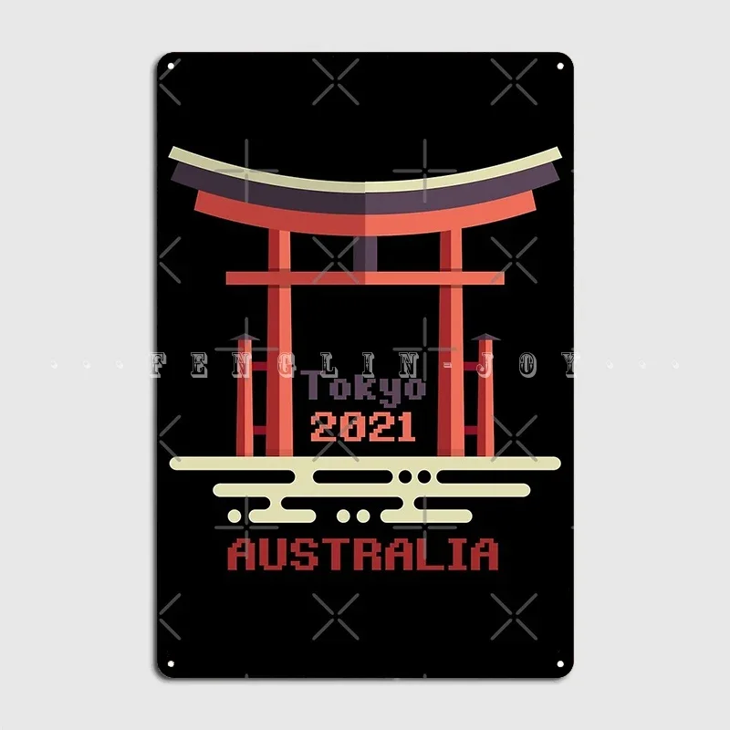 2021 Summer Games Australia Metal Sign Wall Cave Garage Club Funny Wall Decor Tin Sign Poster