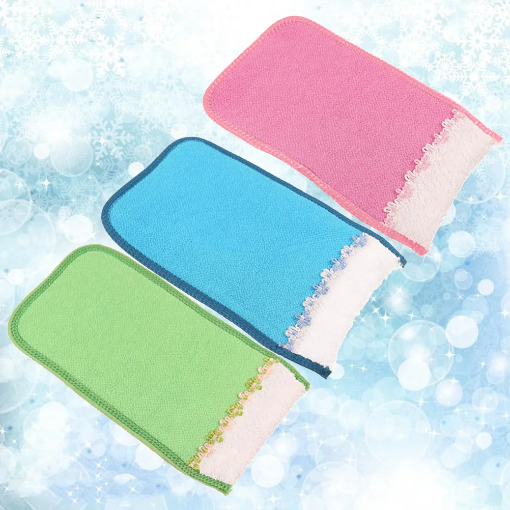 

3pcs Plant Fiber Bath Mitt Exfoliating Scrubber For Deep Cleansing Rough Skin Pores Reusable Shower Glove Body Brush Rayon Mitt