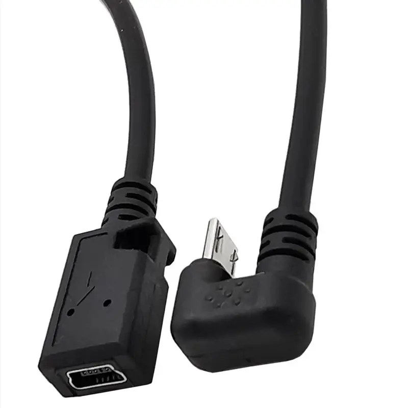 0.3m U-shaped Elbow Micro 5Pin Male to Mini 5P Female MK Mobile Game Data Cable Android Mobile Phone Tablet Game Charging Cable