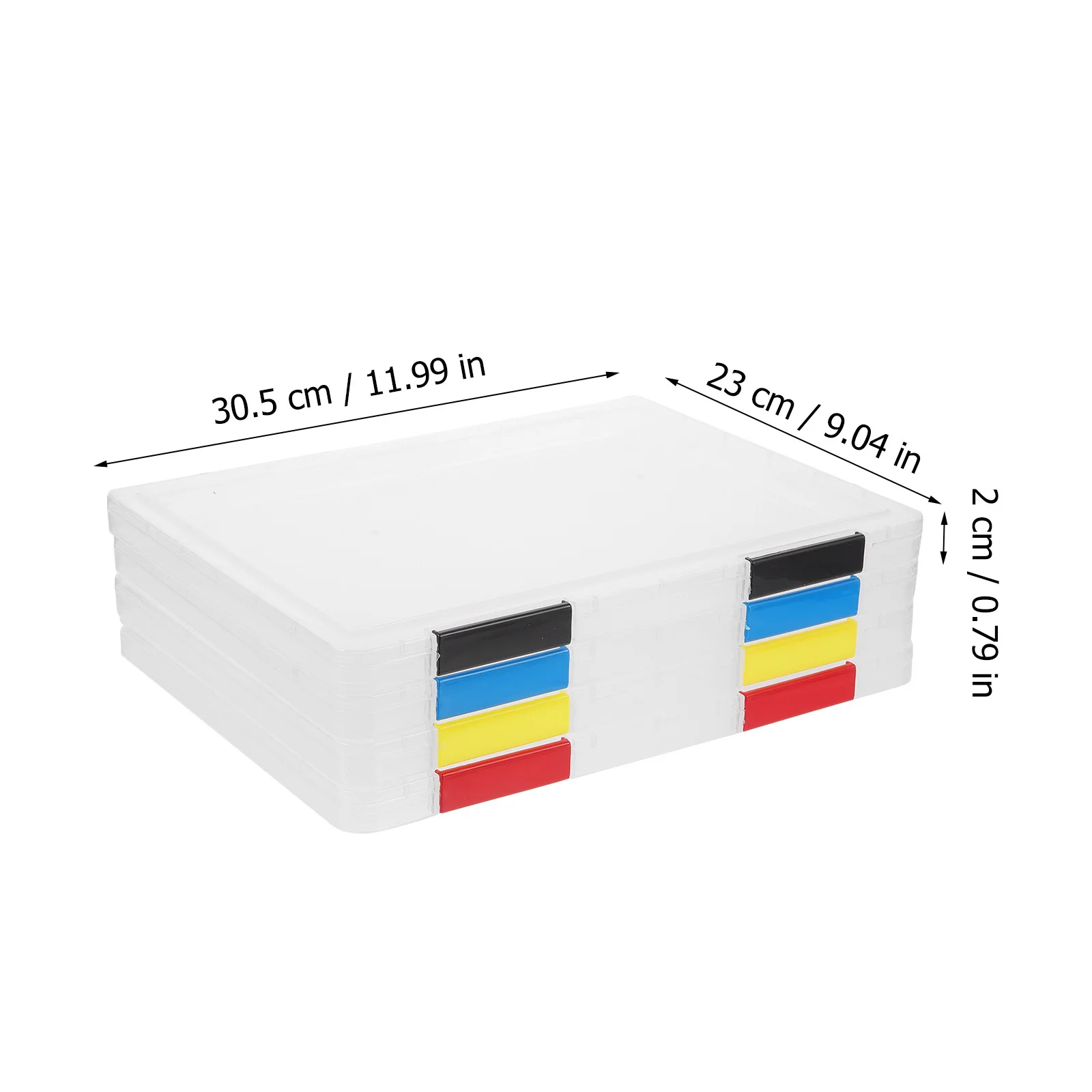 4Pcs Transparent File Box Multi-Function Organizer Wear-Resistant Stackable Document Storage Box File Document Holder