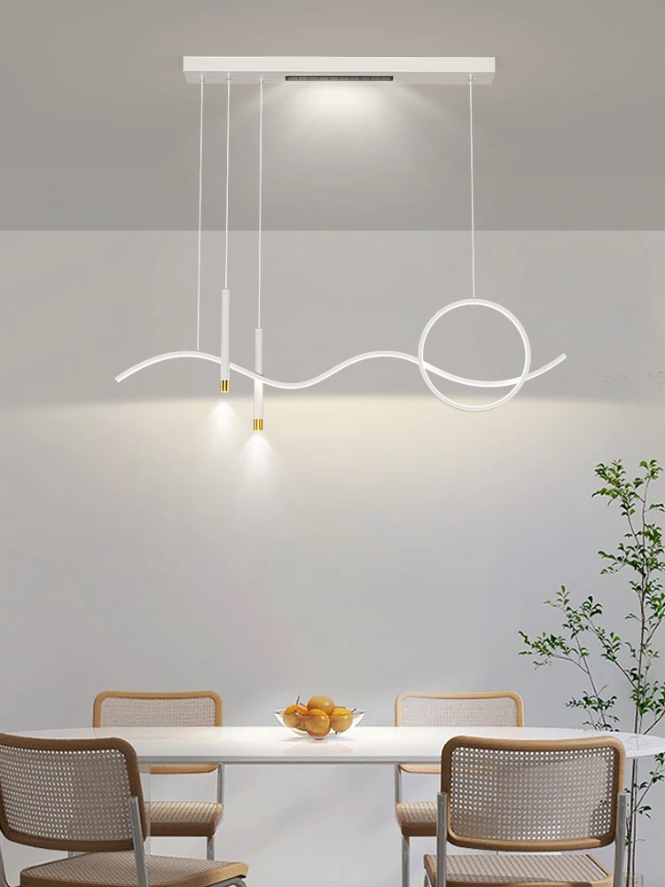 Modern Chandelier Is Used For Dining Room Bedroom Corridor Kitchen Black  Blue 3-colors Dimmable Remote Control Lamp Decoration