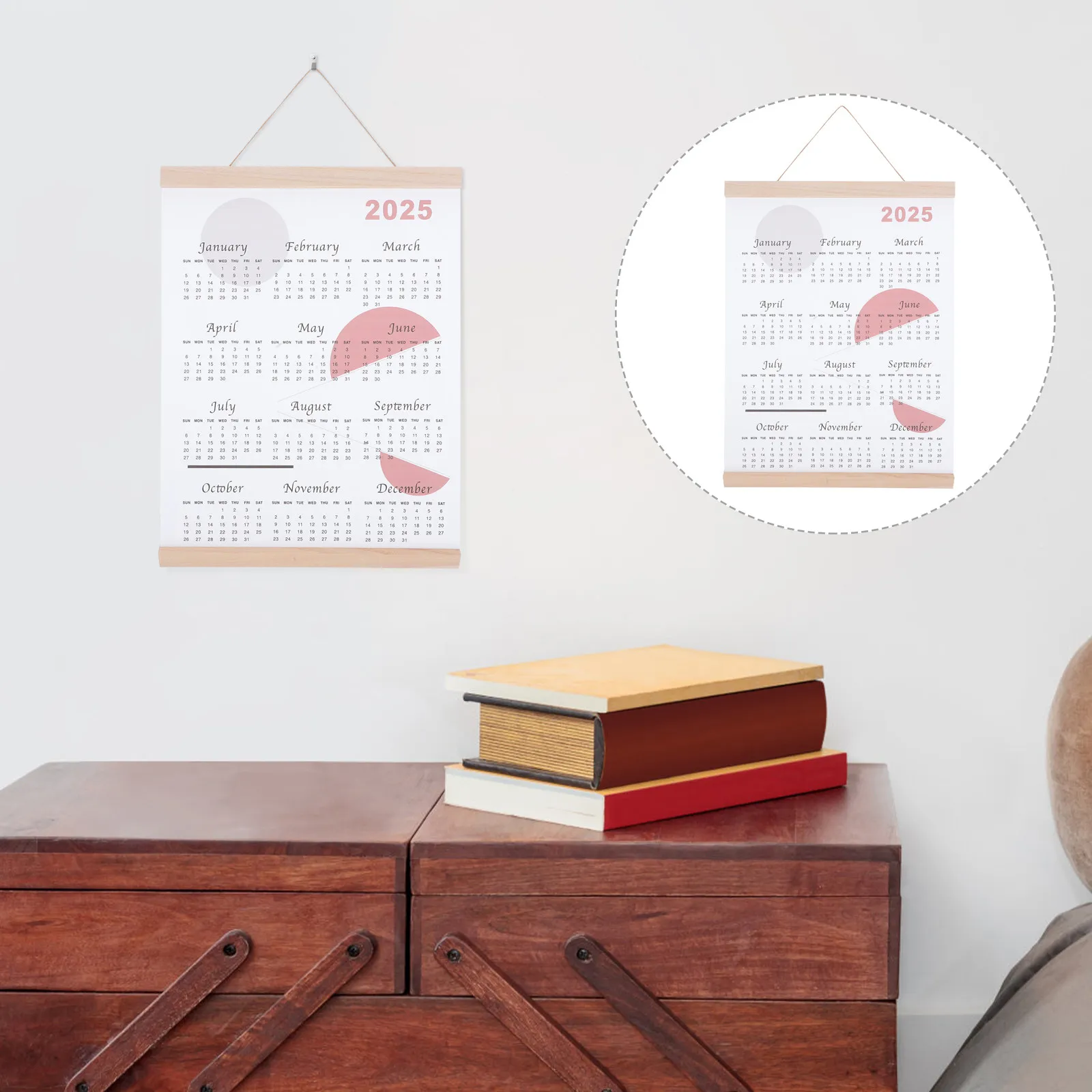 

2025 Cloth Wall Hanging Calendar Oil Painting Canvas Monthly Planner Decorative Home Office Schedule Organizer Aesthetic Wall