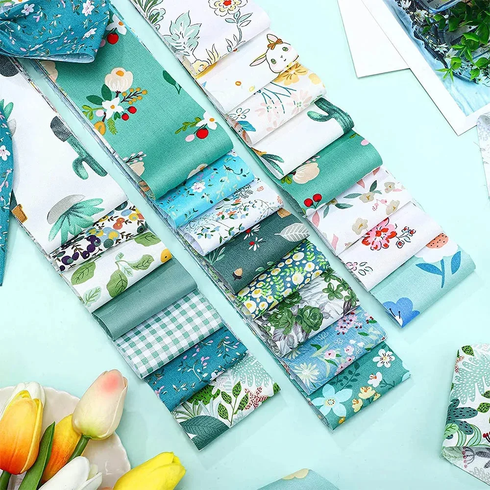 40Pcs Floral Cotton Fabric Patchwork Roll Fabric Roll up Fabric Strips For Quilting Sewing DIY & Quilt Beginners