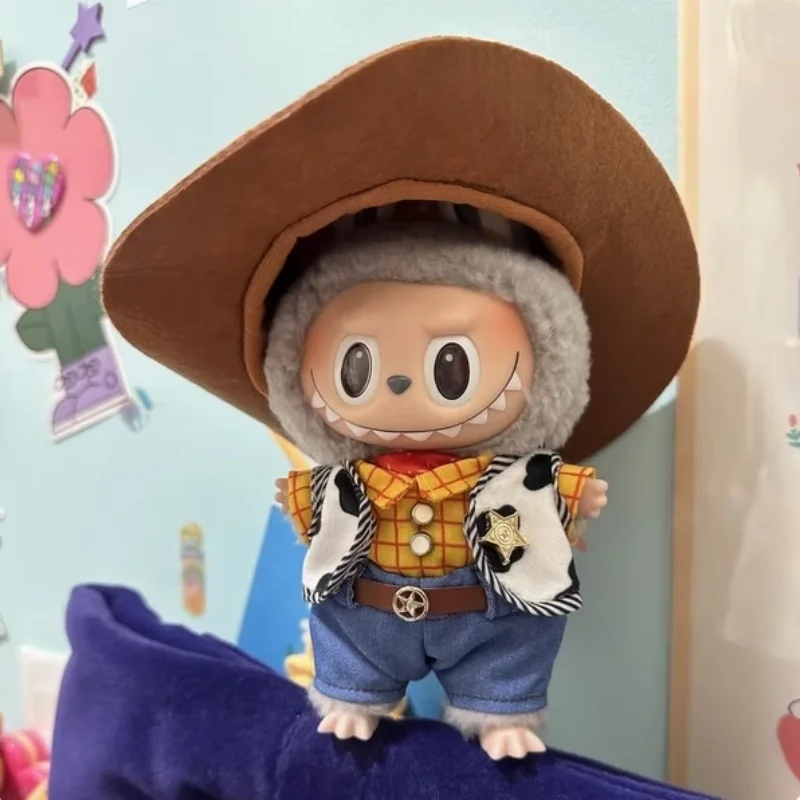 

Руководство для Labubu Bjd 15 см 17 см V1 V3, одежда, виниловая игрушка, общая мобилизация, ковбойская мода, милый популярный аксессуар для куклы