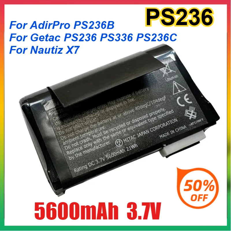 

PS236 5.6Ah Battery for AdirPro PS236B for Getac PS236 PS336 PS236C for Nautiz X7 GIS PDA Handheld Data Controller 441820900006
