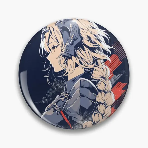 Fate Ruler Jeanne D Arc Silhouette  Soft Button Pin Women Clothes Funny Metal Jewelry Hat Lapel Pin Lover Collar Badge Fashion