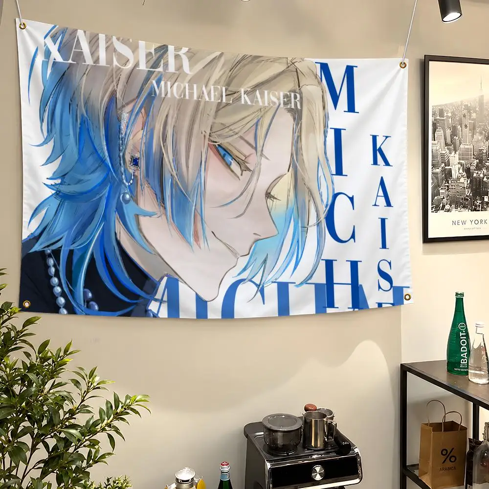 Anime Michael Kaiser Blue Lock Striker Flags Wall Hanging Flag Banners For Birthday Parties Outdoor Bedroom Dorm Room Decor