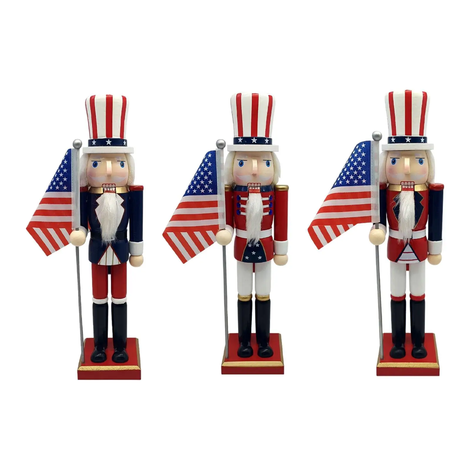 

Wood Nutcracker 38cm Party Favors Nutcracker Figure for Festival Xmas Office