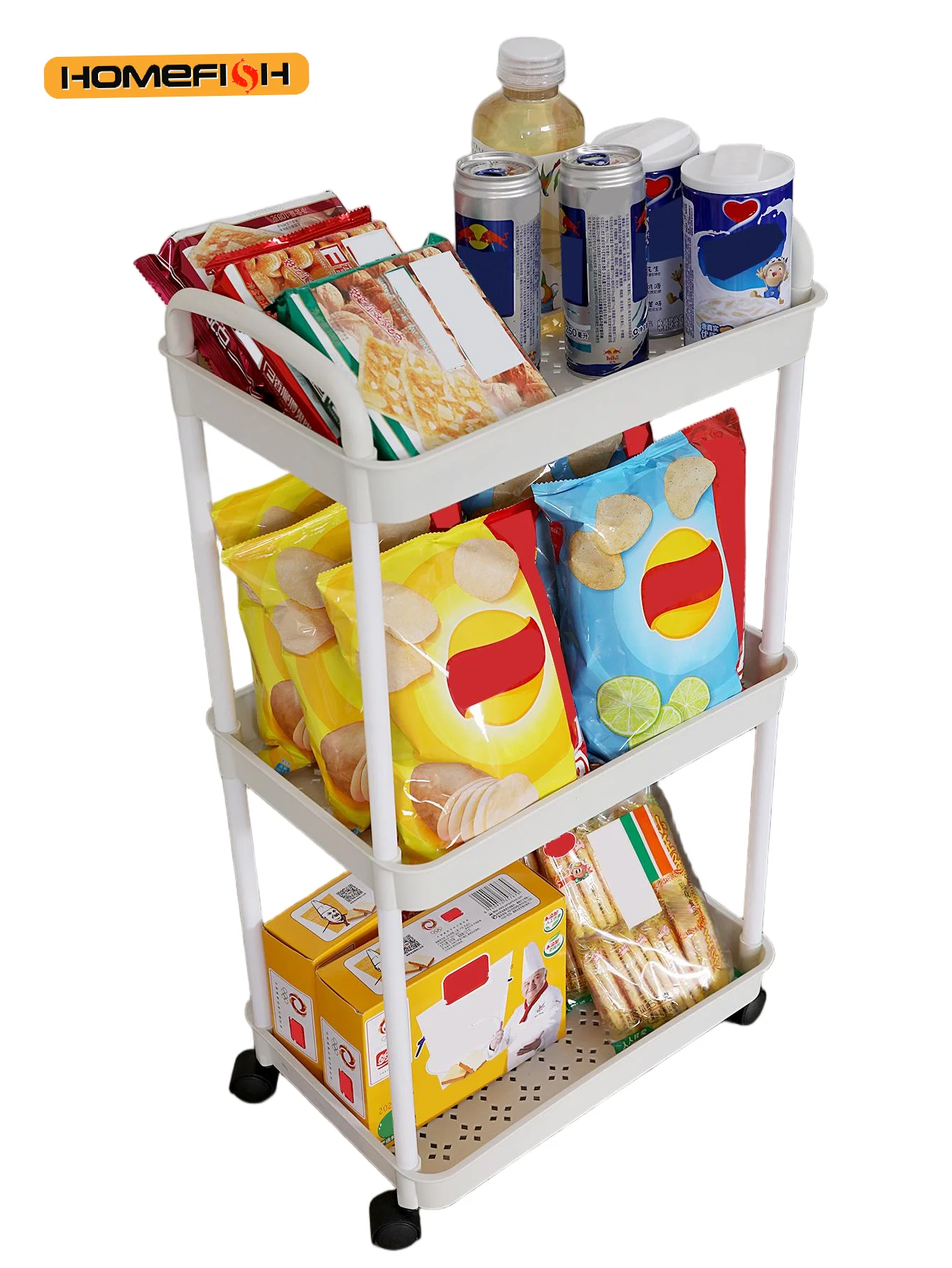 Household Multi-layer Small Cart Storage Rack Floor To Floor Kitchen Bedroom Bathroom Storage Rack Storage Rack With Wheels