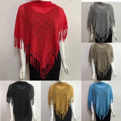 1pcs Warm Wool Knitting Scarf Artificial Wool Fringe Shawl Cashmere Large Warm Neckerchief Air Conditioning Women's Scarves