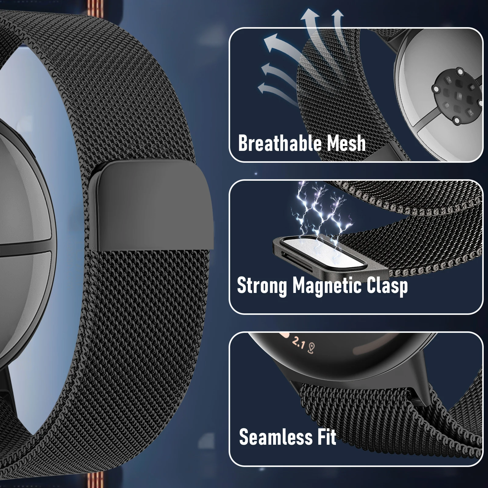 Milanese Strap For Google Pixe - огляд і ціна Milanese Loop Magnetic
