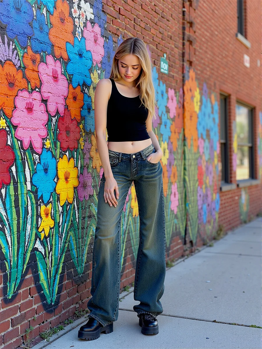 

Джинсы-клеш с низкой посадкой для девушек 20 лет, новый стиль, джинсовые брюки, женская одежда, летние сетчатые джинсы до середины икры, в стиле бохо, для отпуска и пляжа, BF