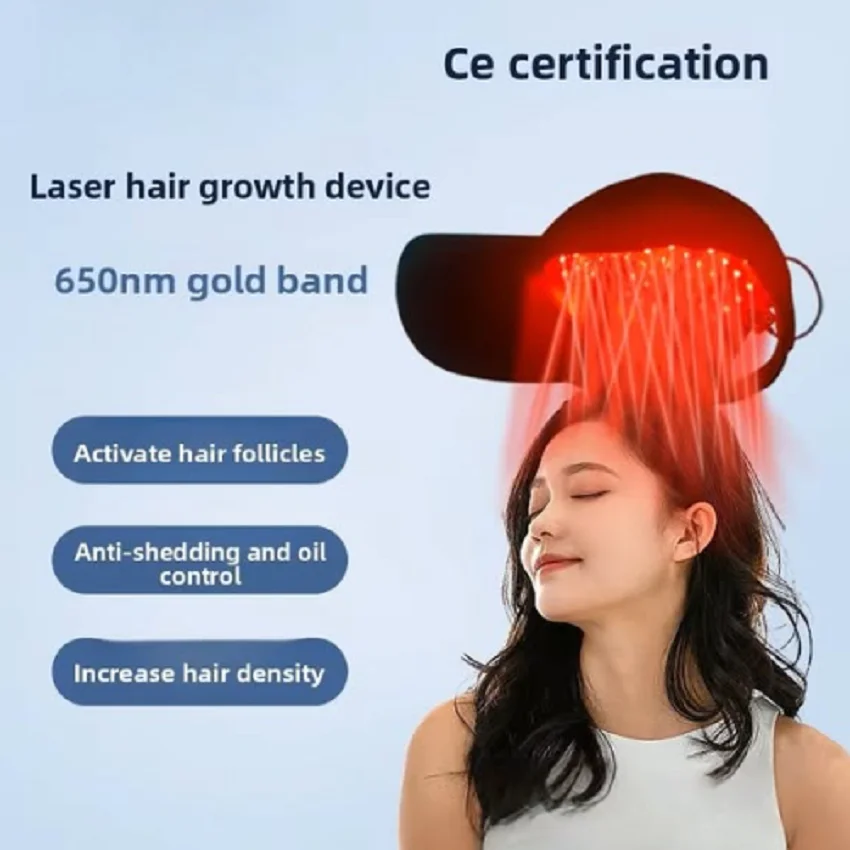 

Лазерная диодная шапка для роста волос 2760 мВт Durlwave 650+808 LLLT с красной светотерапией и массажем кожи головы, стимулирующая выработку коллагена, предотвращающая выпадение волос