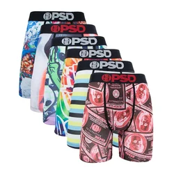 6Pcs Hot Sexy Fashion Men Underwear Boxer Hot Cartoon Striped Print Panty Lingerie Underpants Boxershorts Boxers Briefs Trunks