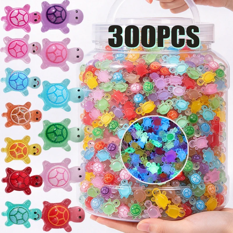 Cute Mini Resin Turtles Self-Luminous Turtle Miniatures Resin Tiny Turtles Nails DIY Accessories Creative Gifts Toys Box-packed