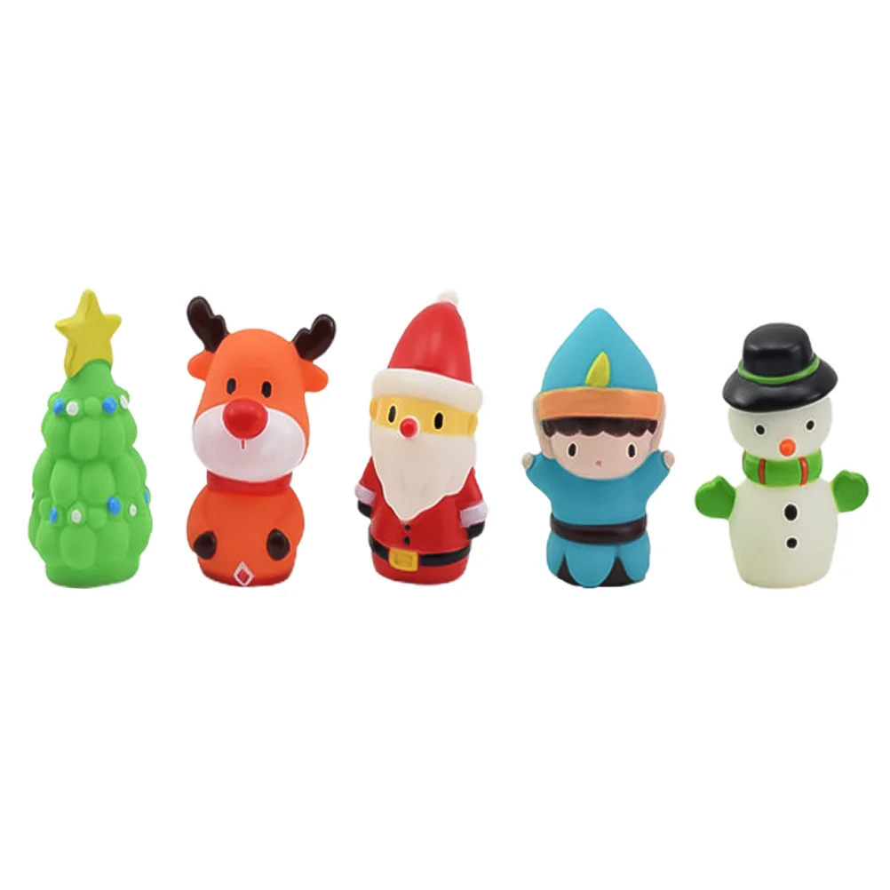 5 Pcs Christmas Finger Kids Toy Puppets Plaything Children Dolls Educational Plush Figure Toys