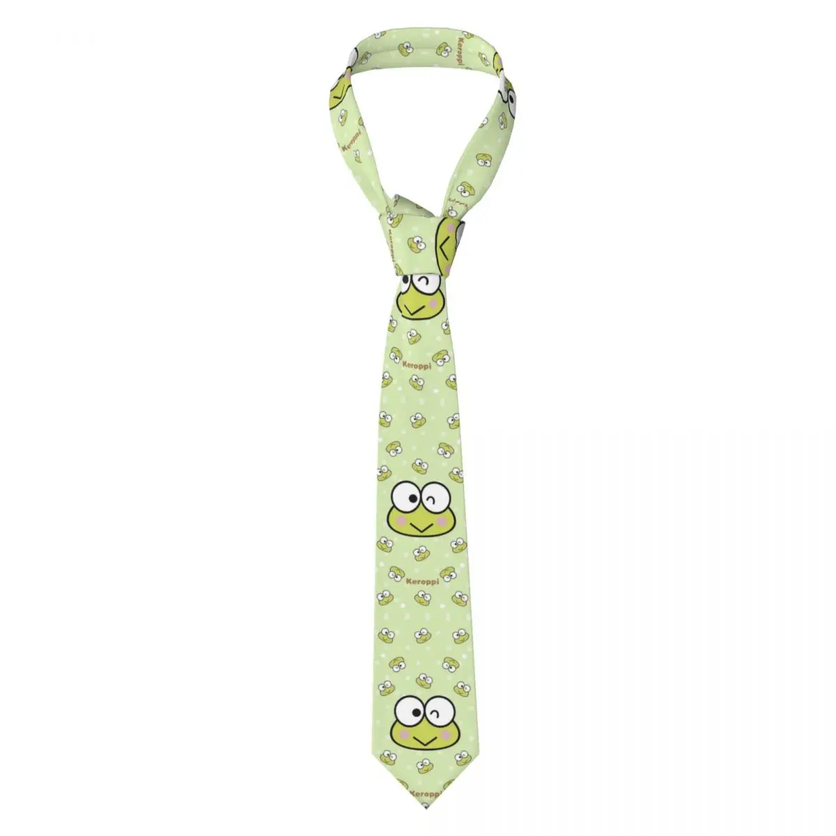 

Custom Kawaii Keroppi Neck Ties Men Printed Necktie Four Seasons Fashion Tie Necktie For Birthday Gift