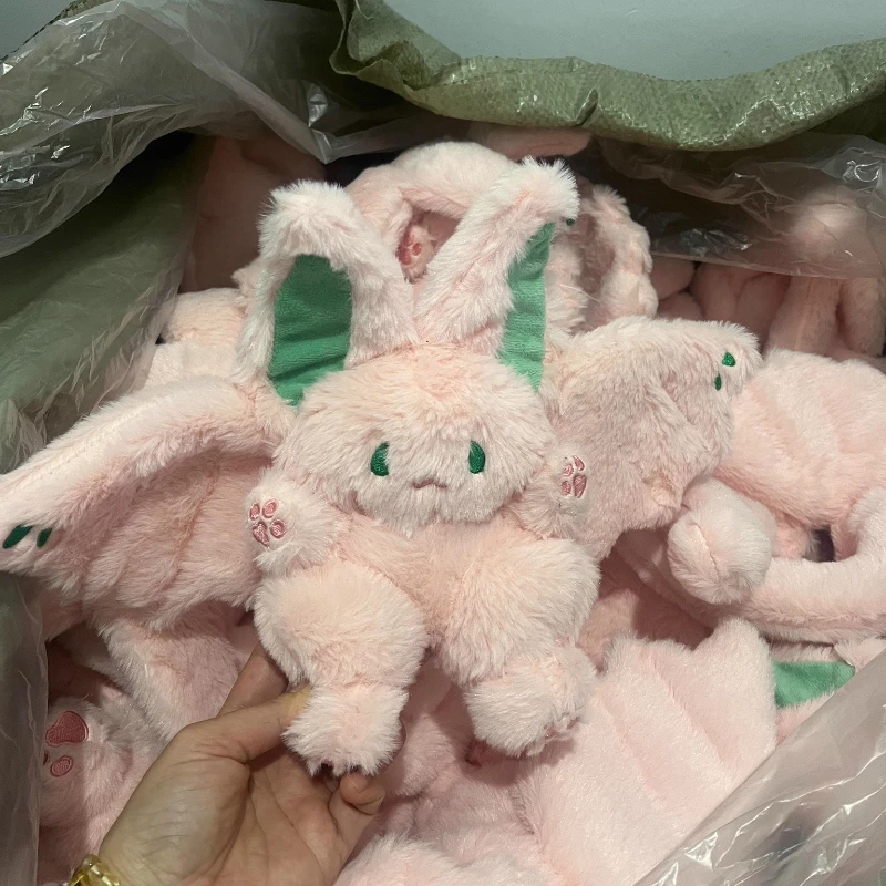 Bambola di coniglio pipistrello Simpatico coniglio volante Bambola di peluche Ciondolo per bagagli Decorazione Serie di guarigione Squisito regalo creativo per ragazza bambola